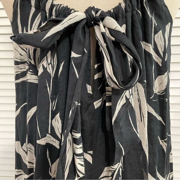 BANANA REPUBLIC FINO RAMIE BLK/WHT PRINT MAXI DRESS SZ-S - Picture 5 of 11
